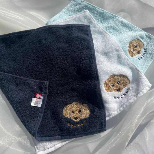 【制作事例】ペット刺繍｜今治ハンカチ2枚セット